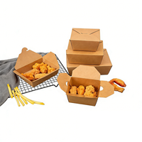 Boîtes à emporter en papier kraft jetables pour usage commercial - Emballages alimentaires pour poulet frit coréen et en-cas frits