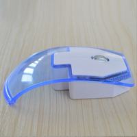 Souris d'ordinateur sans fil transparente avec éclairage design créatif