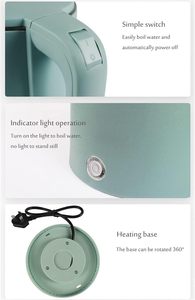 Bouilloire sans fil 2,3 L 1500 W en acier inoxydable 304 avec base rotative à 360°, ébullition rapide, arrêt automatique et protection anti-ébullition à sec pour usage domestique - Product Image 4