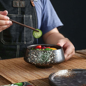 Tazón de Cerámica Creativo Pintado a Mano para Ensaladas, Tazón para Fideos Lamian, para el Hogar o Restaurantes, con Platos - Product Image 5