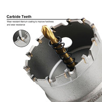 Kit de scies cloches TCT 16 pièces de 5/8 à 2-1/4 pouces en carbure pour métal, acier inoxydable, fer, carbure, cuivre, aluminium