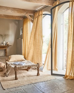 Modern Linen Curtain <b>Panel</b> Tab Top Rod Pocket Semi-Sheer <b>Window</b> Drapes Custom Size Natural Linen Solid Pattern All-Season Living - Product Image 2