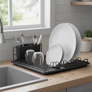 Égouttoir à vaisselle en plastique MSV en noir mat - Product Image 3