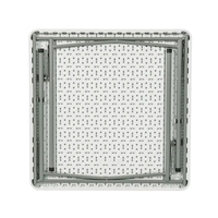 Table pliante simple en HDPE blanc moulé par soufflage pour l'extérieur, table portable carrée, table pliante carrée