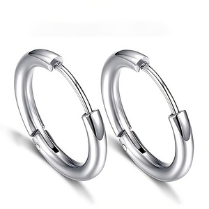 Elegant Stainless Steel <b>Hoop</b> <b>Earrings</b> - Lightweight & Comfortable, Perfect for Daily Wear or Parties - Product Image 1