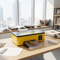 Imprimante DTF compacte A4 à transfert thermique avec tête XP600 et commande par bouton-poussoir pour les petites entreprises, impression sur film PET et vêtements