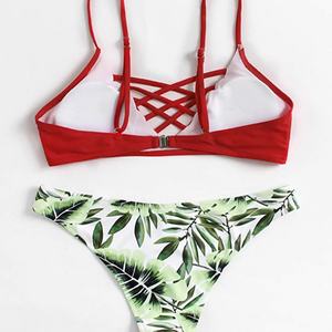 ชุดว่ายน้ำบิกินี่เอวสูงคุณภาพสูงสำหรับผู้หญิง ลายพิมพ์เว้าลาย ชุดว่ายน้ำสำหรับผู้หญิง - Product Image 5