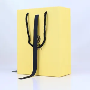 Custom Size Small Yellow Paper Bags White Paper with Custom Logo for Packaging Gift Shopping Promotion Supermarkets Fur Industry