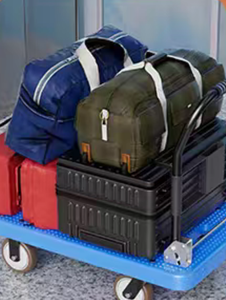 Chariot à 4 roues en nylon robuste sans installation avec poignée pliable, portable pour une utilisation industrielle et un rangement facile - Product Image 3