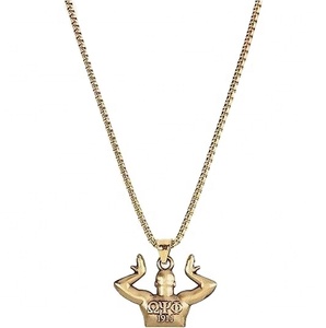 Nuovo arrivo oro antico tono di confraternita gioielli 24 pollici scatola catena che rende 1911 greco OPP simbolo ciondolo collana di <span class=keywords><strong>fratellanza</strong></span> - Product Image 1