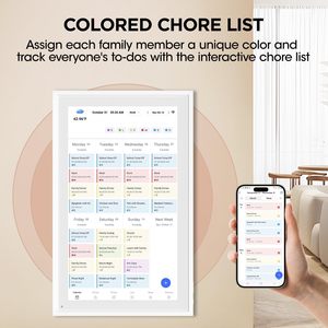 Horloge de bureau numérique intelligente WiFi 10,1 pouces personnalisable avec calendrier, station météo et tablette pour bureau, maison, cadeau, vente en gros - Product Image 6