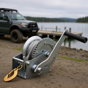 Manivela manual con cable de acero de 33 pies para remolque de barco, con manivela de trinquete bidireccional para uso en camiones, ATV y embarcaciones. - Product Image 2