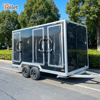 Remorque de toilettes extérieure personnalisée avec aménagement multi-cabines et support technique pour les distributeurs et les entreprises de location