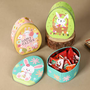 Caja de Almacenamiento Metálica con Diseño de Conejo de Pascua de Mystic Arts, Recipiente para Huevos, Lata de Regalo Navideña para Niños, Decoraciones - Product Image 1