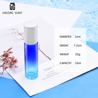 Blaue Farb rolle 10 ml verblassen glänzende Walze auf Parfüm glasflaschen mit Metall Silber Schraub deckel 5ml 15ml