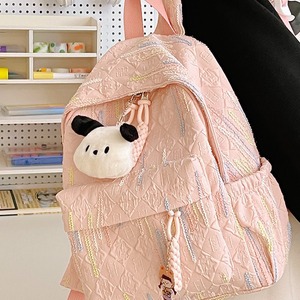 Cute <b>Mini</b> <b>Backpack</b> For Girls Striped Color Blocking Lightweight School Education <b>Backpack</b> With Interior Zipper Pocket Shoulder - Product Image 2