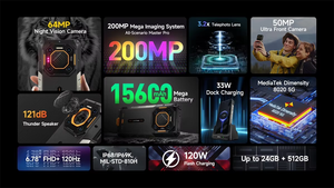 5G Rugged Smartphone Reverse Charging 15600mAh Main 200MP 12+512GB 6.78 Inch Android 13 Ulefone Armor 26 Ultra - Product Image 5