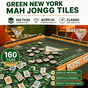 2026 vente chaude <span class=keywords><strong>New</strong></span> <span class=keywords><strong>York</strong></span> inspiré américain Mahjong tuiles ensemble 160 pièces 3 couches acrylique avec tapis en néoprène vert Maison Mahjong - Product Image 1