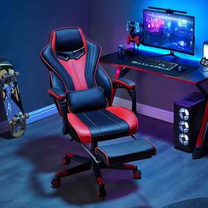 More Design Ruibao Ergonomic Gamer <strong>Recaro</strong> Leg Rest Quality Mesh Workstation Massage Racing Blue Computer Rocker Gaming Bed - Product Image 5