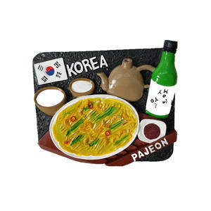 Arquitectura coreana y comida tradicional recuerdo turístico 3D imanes de nevera personalizados dibujos animados lindos decoración del hogar artesanía resina polivinílica - Product Image 4
