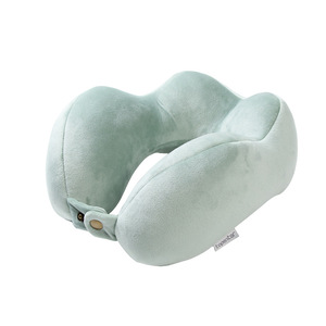 Almohada de viaje portátil Topentor en forma de U, de terciopelo, de color sólido, para la oficina, la siesta y el viaje. - Product Image 1