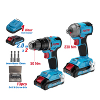 Ensembles d'outils électriques FIXTEC, perceuse sans fil sans balais de 10 mm, perceuse électrique à batterie 20 V, tournevis électrique industriel