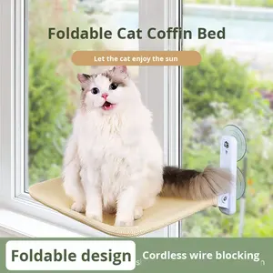 เปลญวนแบบดูดติดกระจกสำหรับแมว ถอดออกได้ ซักล้างได้ ได้รับการรับรองมาตรฐาน CE บรรจุในกล่อง เหมาะสำหรับทุกฤดู - Product Image 3