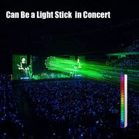 Indicateur de niveau de musique à 32 LED RVB à commande vocale avec base pour voiture, fête à la maison