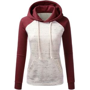 Unlined Striped Ladies Pullover Sweatshirt Long Sleeve <b>Hooded</b> <b>Jumper</b> for Autumn Casual Winter with Front Logo Plain Dyed Top - Product Image 5