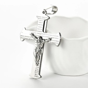 Colgante de cruz <span class=keywords><strong>grande</strong></span> único de acero inoxidable para cadena, collar para hombres y mujeres, amuletos geométricos vintage punk, regalo de joyería para fiestas y Navidad - Product Image 5