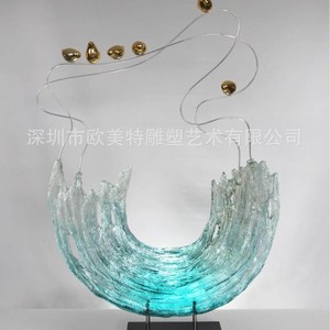 Escultura europea y americana, adorno de resina, forma irregular transparente, decoración del hogar, decoración artística de paisajes - Product Image 1