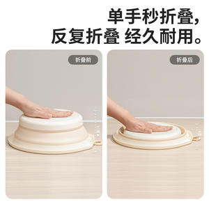 Bassin pliable Xitianlong, grand modèle, corps droit, en plastique épaissi, à fixer au mur, pliable, pour le lavage des mains et des pieds des bébés, idéal pour les voyages - Product Image 4