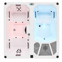 Bain froid et chaud à double zone personnalisé, bain de glace, spa chauffé, piscine d'hydrothérapie pour projets de bien-être commerciaux