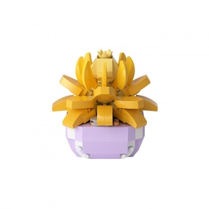 Blocs de construction de fleurs succulentes, petites particules, assemblage, simulation, bricolage, emballage en boîte colorée, pot de fleurs compatible Lego Flowers - Product Image 5