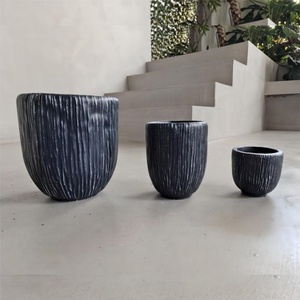 ชุดกระถางต้นไม้ทรงไข่สูงทันสมัย ทำจากดินเหนียว  รักษ์โลก  ใยสังเคราะห์สูง  มีรูระบายน้ำ  ใช้ได้ทั้งในบ้านและนอกบ้าน  วางบนพื้น  สำหรับตกแต่งบ้านและจัดแสดง - Product Image 1