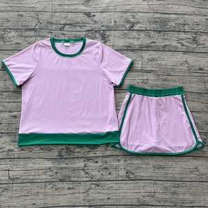 Pre-ordenar GSD3675 <span class=keywords><strong>Ropa</strong></span> de Algodón al por Mayor para Mujer Adulta, Camisa <span class=keywords><strong>Morada</strong></span> de Manga Corta, Falda y Pantalones Cortos, Conjunto de <span class=keywords><strong>Ropa</strong></span> Femenina - Product Image 1