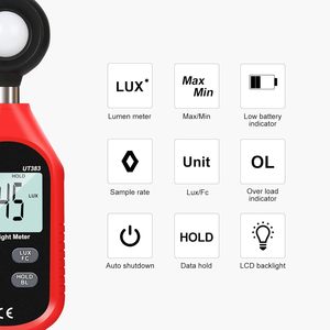 HEDAO UT383 Luxmètre numérique (0~199,900 Lux/0~18,500 FC) pour la photographie sur film et l'éclairage des plantes - Product Image 2