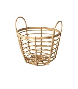 Rattan Ottoman <strong>Coffee</strong> <strong>Table</strong> - <strong>Wicker</strong> Cane Wood Bamboo Encircled Pouffe <strong>Stool</strong> - Product Image 4
