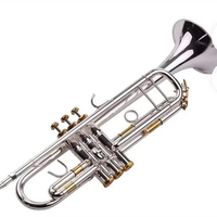 Wholesale High Quality Brass Instrument Silver Plated Trumpet Instrument Gold and Silver Two Colors