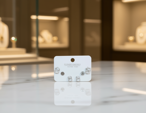 Orecchini a Perno Slbaby in Argento 925, Stile Francese con Cristalli Geometrici e Strass, Unisex per Uso Quotidiano - Product Image 2