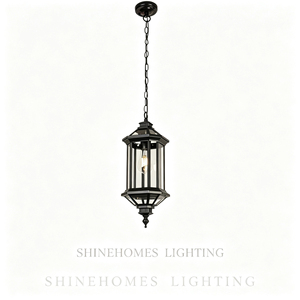 Lampe suspendue vintage en <span class=keywords><strong>fer</strong></span> forgé, aluminium et verre, étanche IP65, pour gazebo, véranda, restaurant, porche, plafond, jardin - Product Image 6