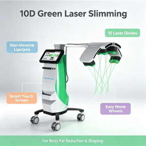 เครื่องสลายไขมันด้วยเลเซอร์สีเขียว 10D ลดเซลลูไลท์แบบไม่ต้องผ่าตัด ได้รับการรับรองมาตรฐาน CE อุปกรณ์เสริมความงาม ลดราคาพิเศษ - Product Image 1