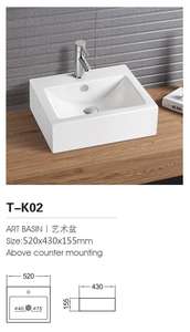 Rubinetto a leva TOPTGO T-K146 moderno rettangolare in ceramica per lavabo, installazione a montaggio superiore, facile da pulire, <span class=keywords><strong>dimensioni</strong></span> 30-35 cm - Product Image 4