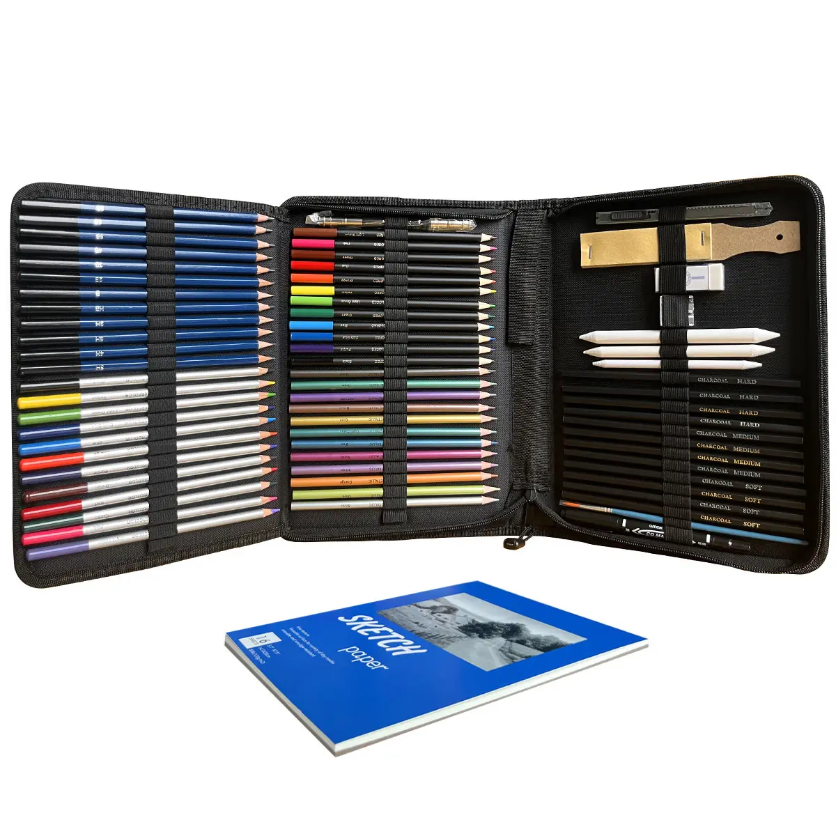 71 adet profesyonel çizim kroki renkli kalemler kiti su renk kalemler Metal kutu ambalaj ile set
