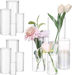 Modern Crystal Flower Vase Handmade <b>Clear</b> Acrylic with Minimalist Design for Wedding <b>Table</b> Decoration Factory Direct Sale - Product Image 1
