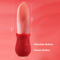 Leistungsstarker Leckender Rosen-Zungen-Vibrator Massage Klitoris-Nippel-Stimulator Langer Rosa Vibrierender Zungen-Vibrator für Frauen