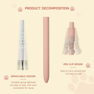 Stylos à encre noire Cat Pens, 4 pièces, 0,5 mm, mignons et kawaii, pointe fine, écriture fluide, série haut de gamme, stylo rétractable queue de chat - Product Image 4