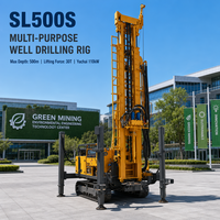 Foreuse industrielle sur chenilles pour puits d'eau, profondeur 500m, machine de forage 105-400mm pour sites miniers