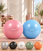 Ballon de yoga, équipement de fitness et de Pilates, équipement de gym, écologique, style capsule de massage, marque OEM, 45/55/65/75/85/95 cm, PVC
