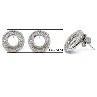 Anting-anting berlian bunga emas putih padat 18K grosir, lucu, berlapis emas, hadiah pernikahan, pertunangan & perhiasan pesta untuk wanita